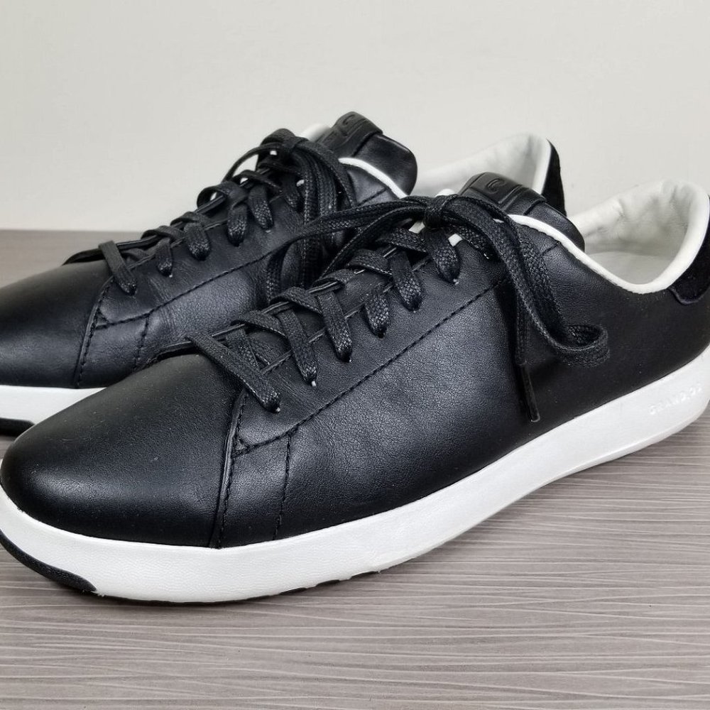 Cole Haan Grand Pro Tennis Shoe, Black Leather, Womens Size 10 B